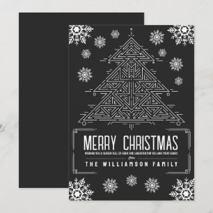 Moderno árbol de Navidad Deco Snowflakes White Bla