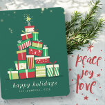 Moderno árbol simple de Navidad de regalos<br><div class="desc">El diseño está compuesto por un árbol de Navidad moderno y simple lleno de regalos. Disponible aquí: http://www.zazzle.com/store/selectpartysupplies</div>