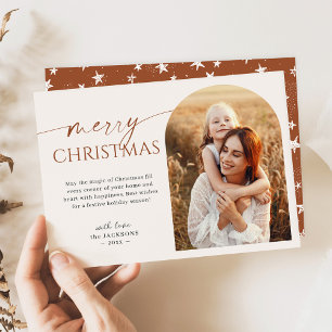 Moderno Arco de Terracota Foto Feliz Navidad