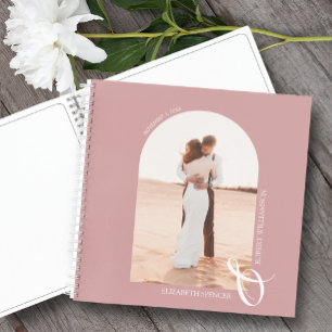 Moderno arco fotográfico Rosa libro invitado Boda