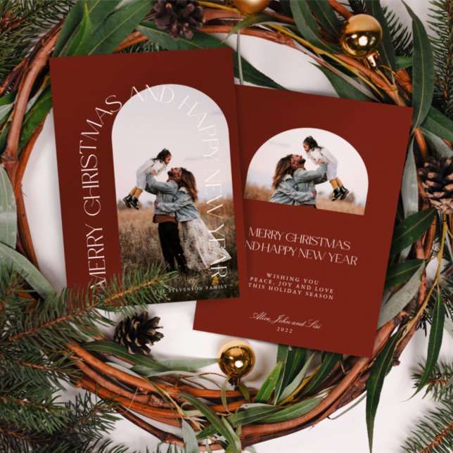 Moderno Arco Rojo Mínimo 2 Foto Feliz Navidad H (Subido por el creador)