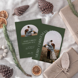 Moderno Arco Verde Mínimo 2 Foto Feliz Navidad