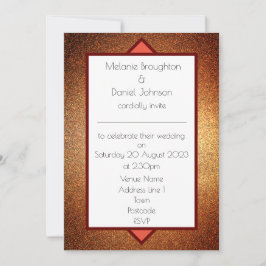 Moderno Art Deco Purpurina Invitación a la boda si