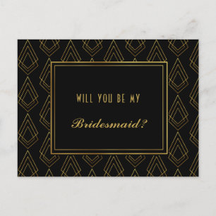 Moderno art deco Serás mi tarjeta de dama de honor