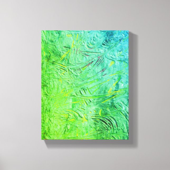 Moderno arte abstracto de moda verde amarillo azul (Anverso)