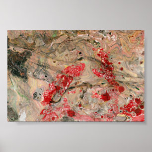 Moderno arte abstracto negro rojo marrón verde