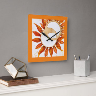 Moderno Arte Girasol Gran Reloj