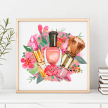 Moderno Arte Maquillaje Acuarela Rosa Chic Femenin