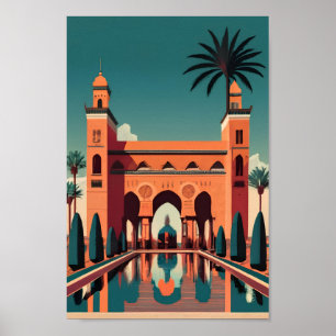 Moderno arte vintage Marrakech Marruecos Vector pl