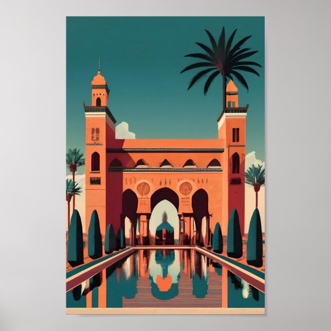 Moderno arte vintage Marrakech Marruecos Vector pl (Frente)