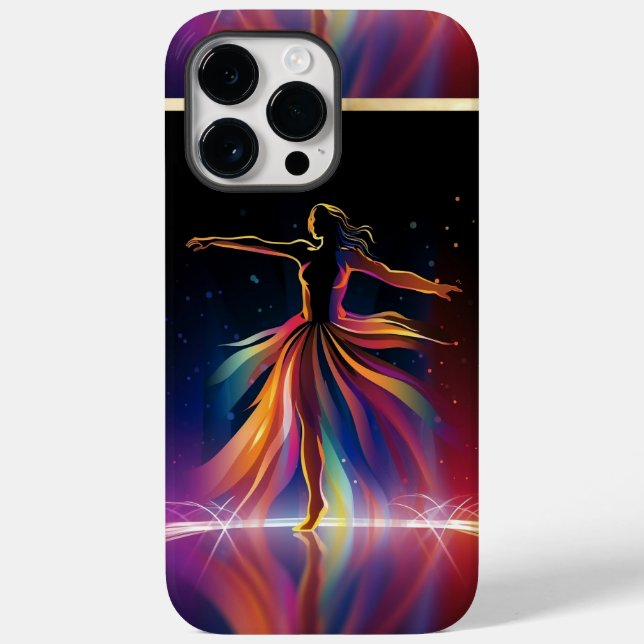 Moderno bailarín arcoiris iPhone 14 Pro Max Funda (Reverso )