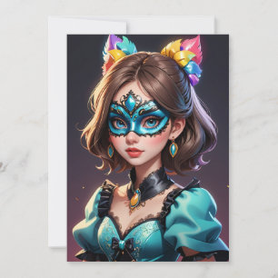 moderno baile de máscaras 16 invitaciones