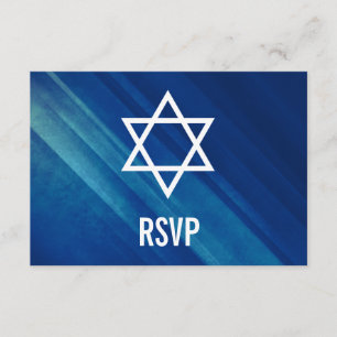 Moderno Bar Grunge Azul Mitzvah RSVP