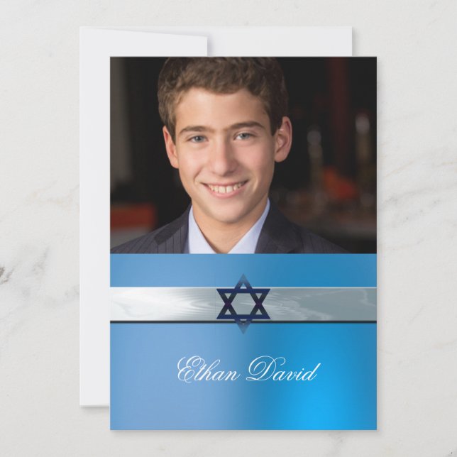 Moderno, Bar Mitzvah, Invitación a la fotografía P (Anverso)