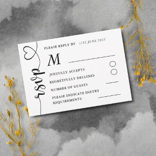Moderno Black & White Wedding RSVP