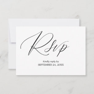 Moderno blanco y negro 2-3 Calligrafía Comida RSVP
