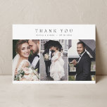Moderno Boda de fotografía simple W Nota Multifoto<br><div class="desc">Paisaje simple boda moderno tarjeta de agradecimiento con nota. 4 fotos</div>
