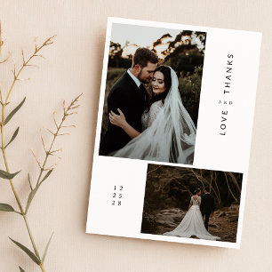 Moderno Boda de fotos - Tarjeta de agradecimiento 