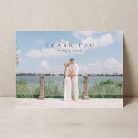 Moderno Boda simple de fotos Gracias Tarjeta W Not<br><div class="desc">Paisaje simple boda moderno tarjeta de agradecimiento con nota.</div>
