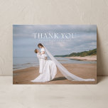 Moderno Boda simple de fotos Gracias Tarjeta W Not<br><div class="desc">Paisaje simple boda moderno tarjeta de agradecimiento con nota.</div>