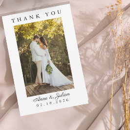 Moderno Boda simple de fotos Gracias Tarjeta W Not