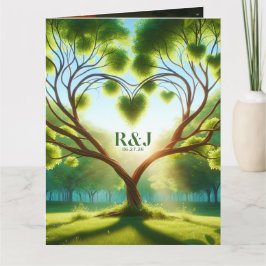 Moderno Boda Verde Añadir tarjeta de agradecimient