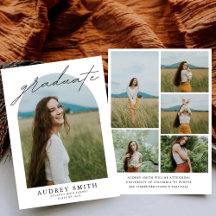 Moderno Boho Arch 6 fotos Invitación de graduación