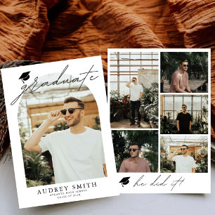 Moderno Boho Arch 6 fotos Invitación de graduación