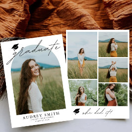 Moderno Boho Arch 6 fotos Invitación de graduación