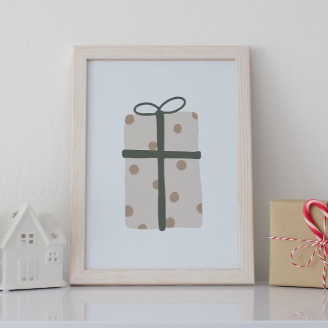 Moderno Boho Beige Navidad Presente Arte Pared Imp (Subido por el creador)