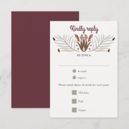 Moderno Boho Botánico Elección de Comida Boda RSVP