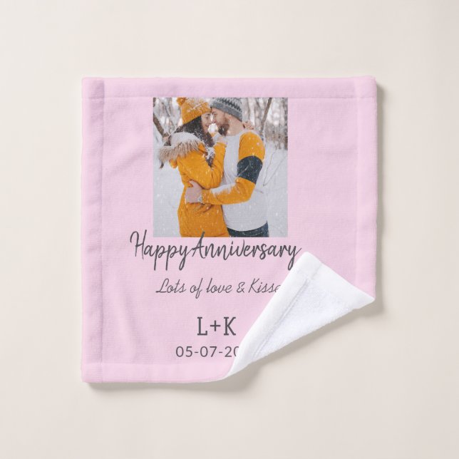 Moderno boho feliz aniversario añadir nombre de fe (Toallita)