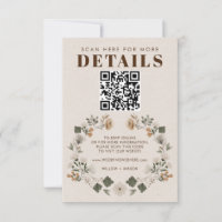 Moderno Boho Folk Wedk RSVP Detalles del código QR
