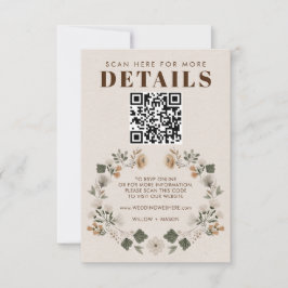 Moderno Boho Folk Wedk RSVP Detalles del código QR
