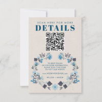 Moderno Boho Folk Wedk RSVP Detalles del código QR