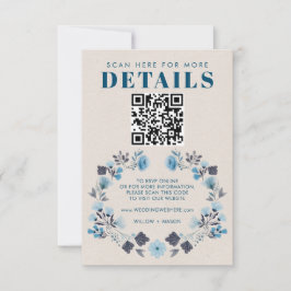 Moderno Boho Folk Wedk RSVP Detalles del código QR