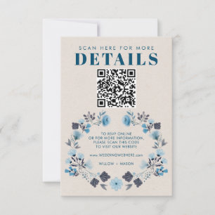 Moderno Boho Folk Wedk RSVP Detalles del código QR