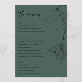 MODERNO BOTELLA VERDE LÍNEA DE DIBUJO FLORAL MENÚ