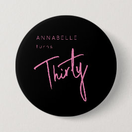 Moderno botón de cumpleaños 30 tipografía de escri