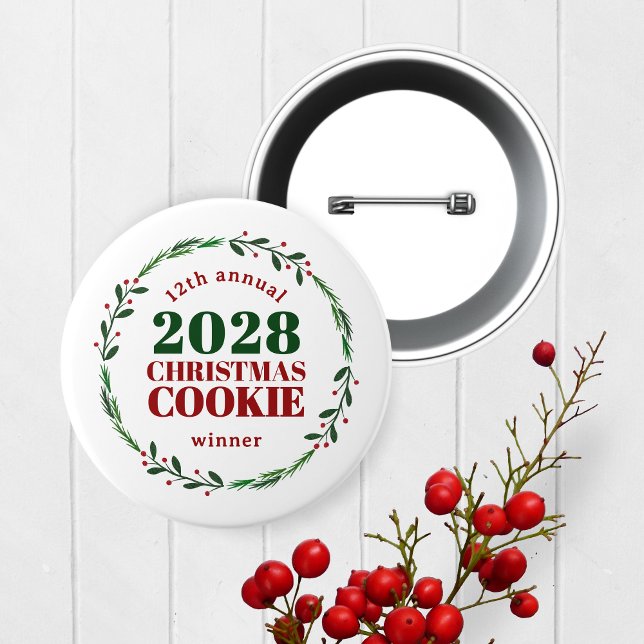 Moderno botón de premio anual de concursos de vaca (Christmas Holiday Competition Prize Button for the Winner. Great for Cookie & Sweater Contests!)