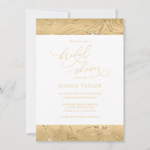 Moderno Bridal Shower Luxury Gold Invitación