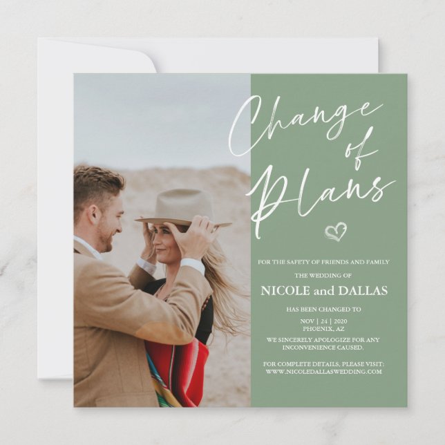 Moderno cambio Boda de planes Invitación (Anverso)