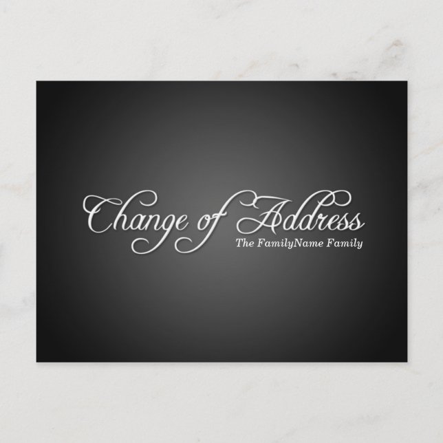 Moderno cambio negro de la postal de la dirección (Anverso)