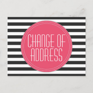 Moderno cambio rayado de postales de direcciones