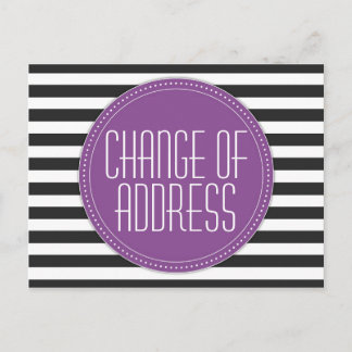Moderno cambio rayado de postales de direcciones