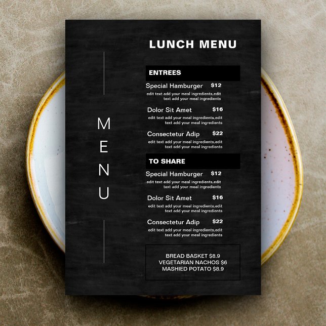 Moderno Chalkboard Restaurante Menú Almuerzo Lista (Subido por el creador)