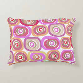 Moderno círculos rosados almohada de acento decora