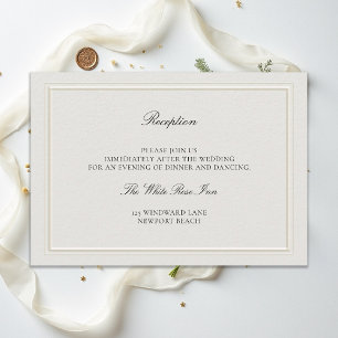 Moderno Clásico Elegante Recepción de Boda en Ecru