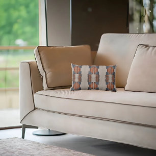 Moderno cojín lumbar de mezclilla taupe y óxido 