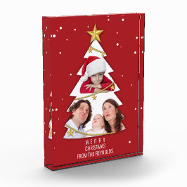 Moderno Collage de fotos de árbol navideño merry r